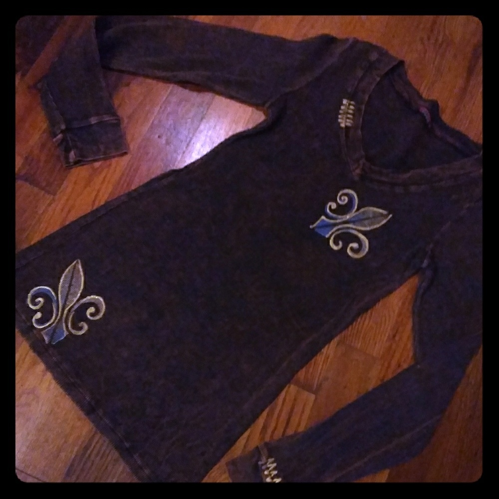 Brown thermal V neck